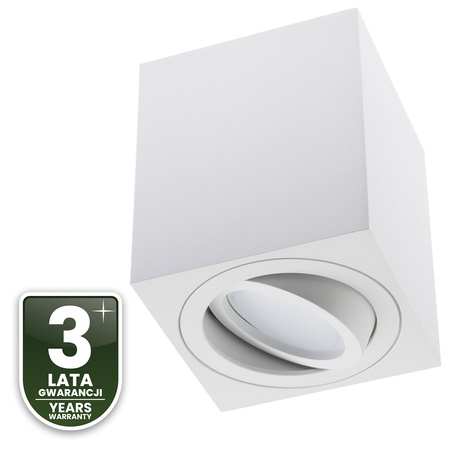 Halogen-Aufbauleuchte GU10, Aufbauspot 84mm beweglich Quadrat Tube Weiß AMAT-M LUMILED