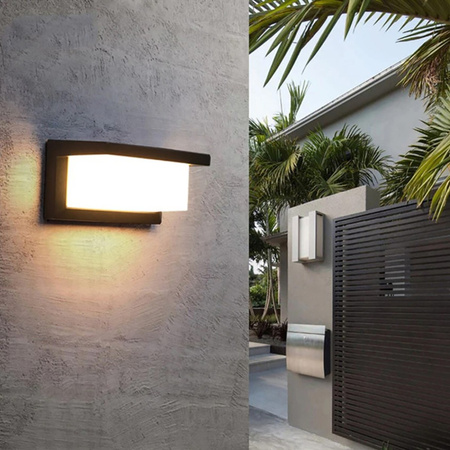 Gartenwandleuchte Elevation E27 CETUS SCHWARZ Rechteckig