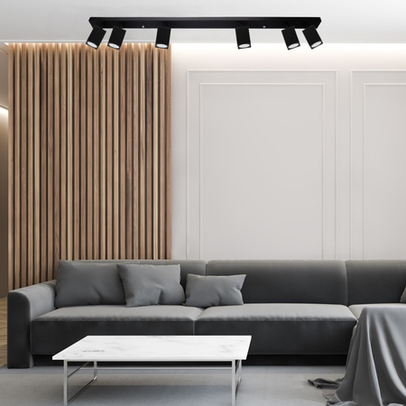 Deckenleuchte Reflektorlampe 6xGU10 QUANTUS strip beam Schwarz