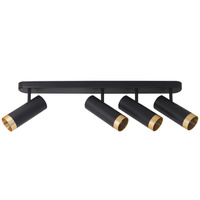 Wand- & Deckenstrahler 4x GU10 Schwarz Gold FADO Sanico Goldlux