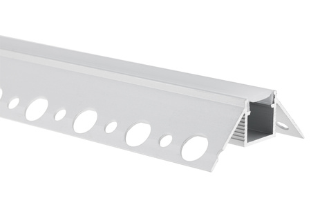 Eckprofil Architektonisches Aluminium LED-Profil typ Z für Gipskartonplatten mit Milchglasabdeckung, 1m LUMILED