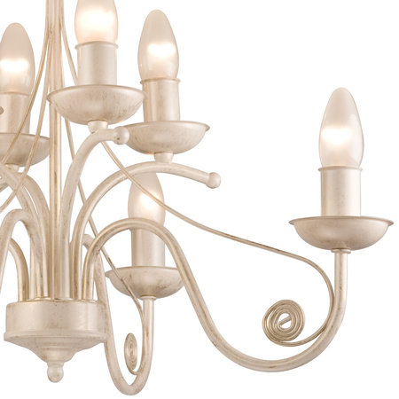 DONATO Hängelampe 8xE14 Kronleuchter Weiß Klassisch LM-8.29 Lamkur