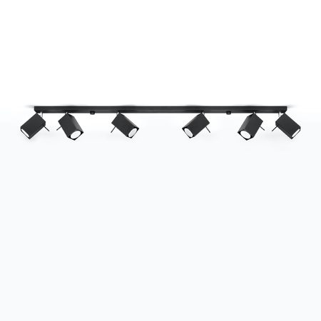 Anbauleuchte MERIDA 6L 6xGU10 Reflektor Halogen Moving Strip Minimalist Schwarz SOLLUX