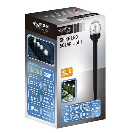 LED Solar Gartenlampe Drive 5500-6000K IP44 33cm Dämmerungssensor