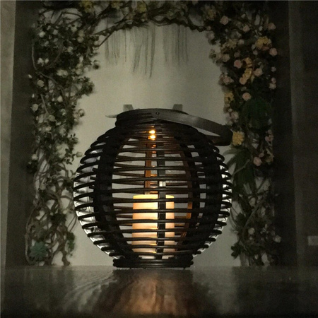 LED-Solar-Gartenlampe Hängelaterne schwarz oval Flammeneffekt