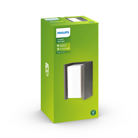 Gartenleuchte LED Wandleuchte BRIDGE myGarden E27 IP44 Rechteckig Anthrazit PHILIPS