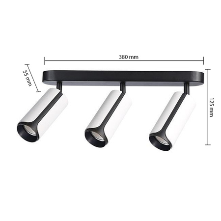 Spot Tuba Deckenleuchte Reflektor Halogen Leuchte 3x GU10 Moving Schwarz Weiß Sento Masterled