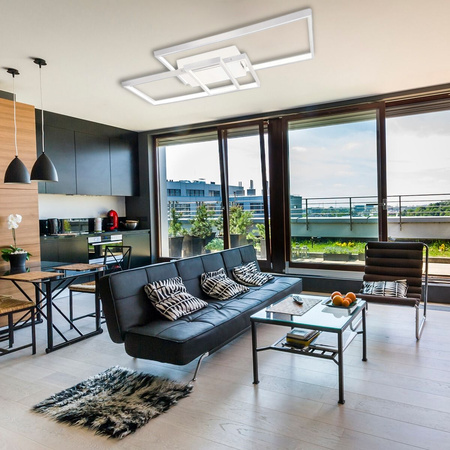 LED-Kronleuchter-Deckenleuchte 90W CCT GALAXIS VELA Weiß + Fernbedienung