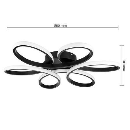 GALAXIS VIRGO 72W LED-Kronleuchter Deckenleuchte schwarz + Fernbedienung