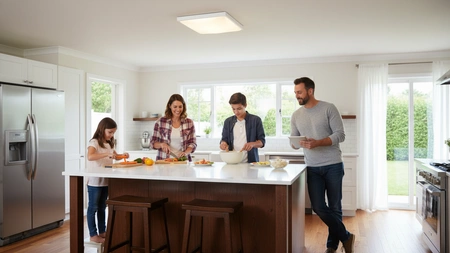 Plafond LED-Anbauleuchte 2x E27 Weiß Quadratisch Ecolight