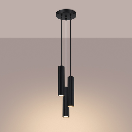 Decke Hängelampe Tuba Spot 3x GU10 Schwarz Carbon Deep Space SL.1576 Sollux