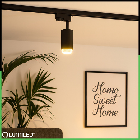 GU10 Sammelschienen-Reflektor Schwarz ELIGIS Einphasen-Sammelschienenleuchte LUMILED