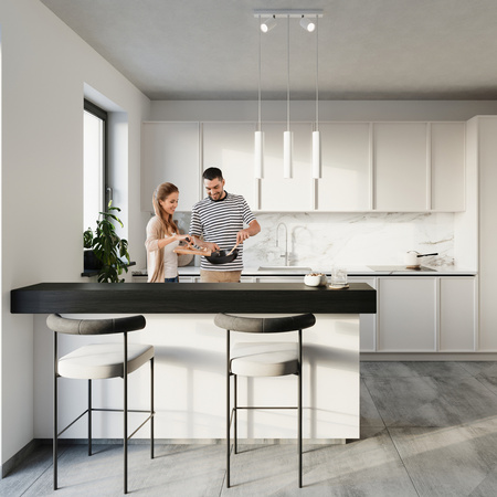 LED RING Pendel-Deckenleuchte 5xGU10 Hängende bewegliche Strahler Weiß SOLLUX