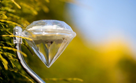 Solar-Garten-LED-Lampe zum Einstecken dekorativ Außen DIAMANT Chrom RGB