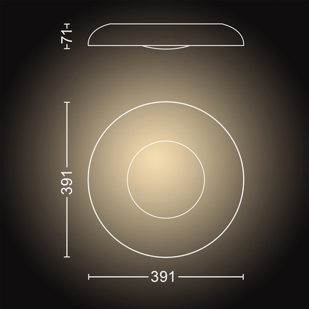 LED Plafond STILL Weiß 22.5W CCT PHILIPS HUE Bluetooth Zigbee Deckenleuchte + Dimmer Schalter
