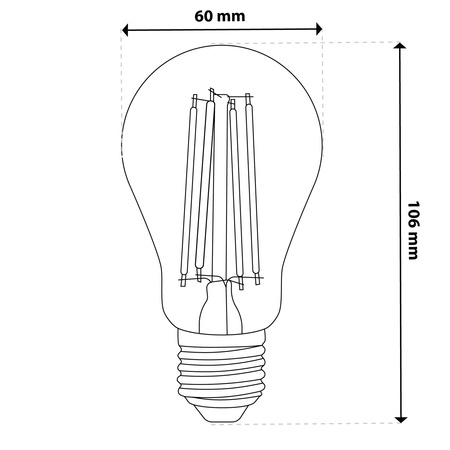 6x LED-Lampe E27 A60 4,9W 1055lm = 75W 4000K neutralweiß 360° Filament Energieklasse A LUMILED