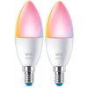 2x LED-Lampe E14 C37 4.9W = 40W 2200-6500K + RGB SMART WiFi WiZ