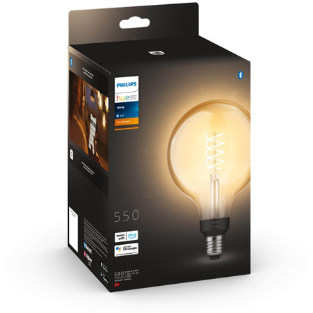 LED Globe E27 G125 7W 2100K Warm Filament PHILIPS HUE Weiß Bluetooth Zigbee Glühbirne