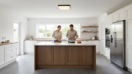 LED Plafond Deckenleuchte 2x E27 Schwarz Quadratisch Ecolight