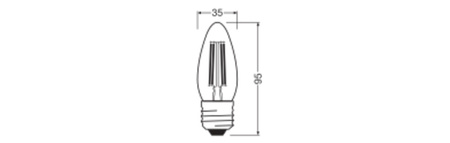 LED-Lampe P45 E27 A60 3.4W = 40W 470lm 3000K Warm 320° Glühfaden Dimmbar SUPERSTAR Osram
