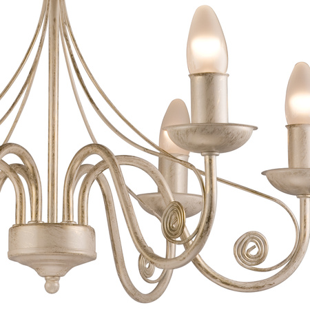 DONATO Hängelampe 6xE14 Kronleuchter Weiß Klassisch LM-6.29 Lamkur