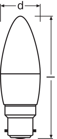 LED-Lampe B37 Kerze B22d 4.9W = 40W 470lm 2700K Warm 200° STAR CLASSIC Osram