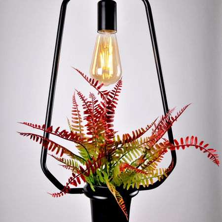 IL MIO SOREN dekorative Pendel-Deckenleuchte Schwarz E27 mit Blume GOLDLUX (Polux)