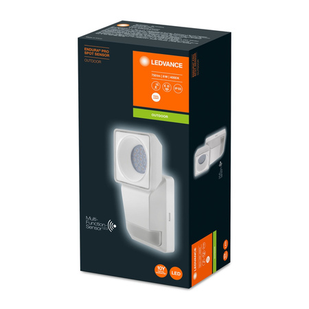 LED-Flutlicht 8W 750lm 4000K IP55 Weiß mit Bewegungs- und Dämmerungssensor LEDVANCE Pro Spot Endura
