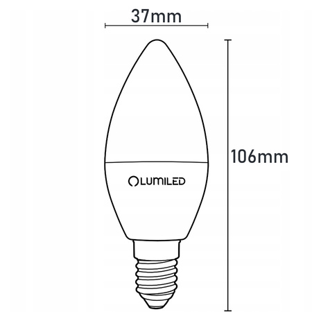 6x LED Lampen E14, Kerzenform Lampe B35 8W = 60W 806lm 180° 3000K warm LUMILED