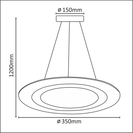 Modische Hängelampe Deckenleuchte MIKELI 17W 4000K WEISSGOLDLUX (Polux)