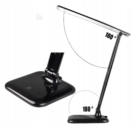 Büro-Zeichen-Tischlampe LED 9W 4500K dimmbar Touch-Schwarz