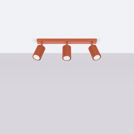 Tuba Spot Reflektor Deckenleuchte 3x GU10 Ocker Rot Carbon Deep Space SL.1638 Sollux