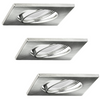 Set aus 3x beweglichen Halogenlampen GOLDLUX (Polux), quadratisch, Nickel + GU10 3,5W LED Lampen