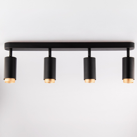 Reflektor-Deckenleuchte 4x GU10 ELIGIS Schwarz LUMILED