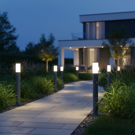 Gartenlampe LED-Mast E27 OSLO TUBA GOLDLUX (Polux) HOCHGRAU 100cm