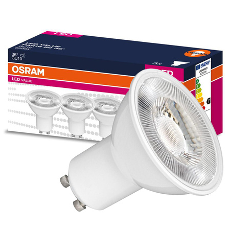 3x LED Leuchtmittel GU10 6,9W = 80W 575lm 4000K Neutral 36° OSRAM VALUE