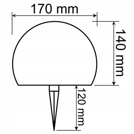 LED-Solar-Gartenlampe mit Nieten RGB-Globus für den Garten 17 cm + Fernbedienung