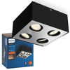 LED-Halogen-Anbauleuchte 4x 4,5W BOX Beweglich Schwarz PHILIPS