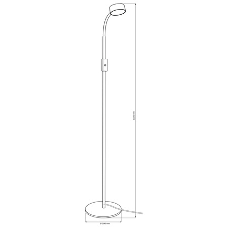 LED Stehleuchte 3W 400lm CCT Schwarz Dimmbar Bruno Sanico Goldlux