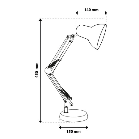 Schreibtischlampe E27, Zeichentisch-Schreibtischlampe mit Tischklemme Mint TOBI LUMILED