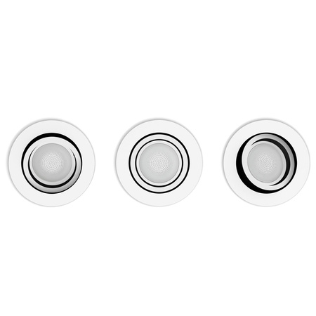 LED Milliskin Einbaumontage 3x 4.2W CCT Rund Beweglich Weiß PHILIPS HUE Bluetooth