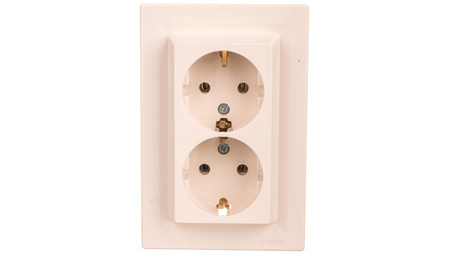 Asfora Doppelsteckdose SCHUKO 2P+Z creme (DIY) EPH9901123