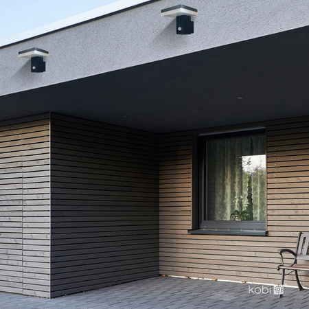 Solar-LED-Gartenwandleuchte 5,5W 4000K Schwarz Elevation Lamp SOLARIS 2 Kobi