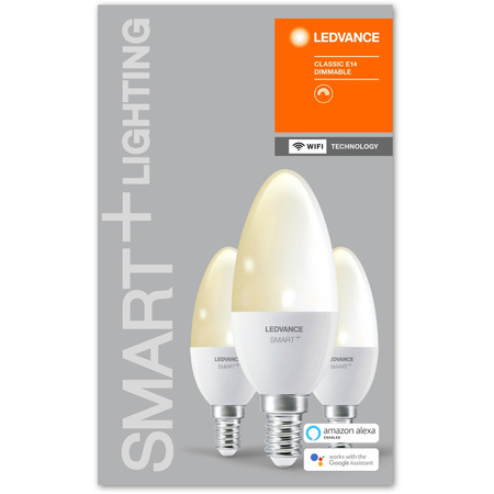 3x LED Lampen E14 B35 5W 470lm 2700K Warm LEDVANCE SMART+ WiFi Dimmbar