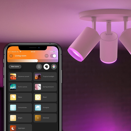 Philips HUE Weiß und Farbe Ambiance Fugato Lampe 3x4.2W Bluetooth Zigbee