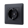 Einzelsteckdose mit USB-A+USB-C 16A Unterputz Schwarz BINERA VIDEX