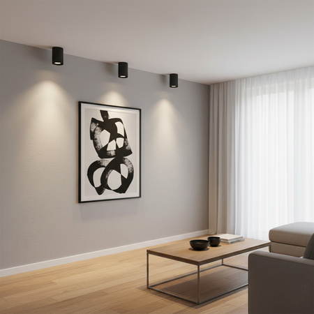 Deckenanbauleuchte HADAR R1 1xGU10 Movable Round Schwarz