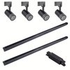 Stromschienen-Kit Rail 3-Phasen-Schiene + 4x GU10 Strahler Schwarz MILANO Sanico Goldlux