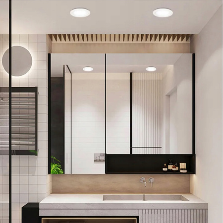 LED-Deckenpaneel 24W 4000K 1920lm 29cm runde Unterputzmontage schwarz ECOLIGHT