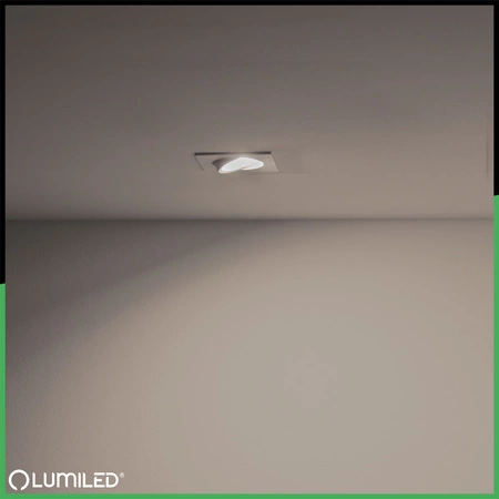 TRIX 3in1 GU10 6W 3000K WHITE MAT LUMILED quadratische bewegliche Halogen-Einbauleuchte